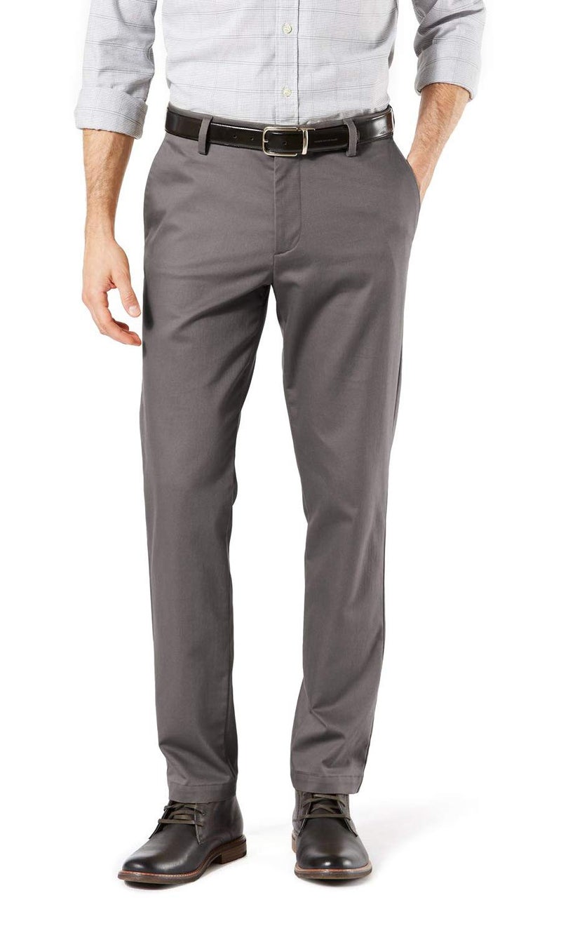 DockersÂ® Men's Slim Fit Signature Khaki Lux Cotton Stretch Pants, Magnet, 34W x 34L - Image 1